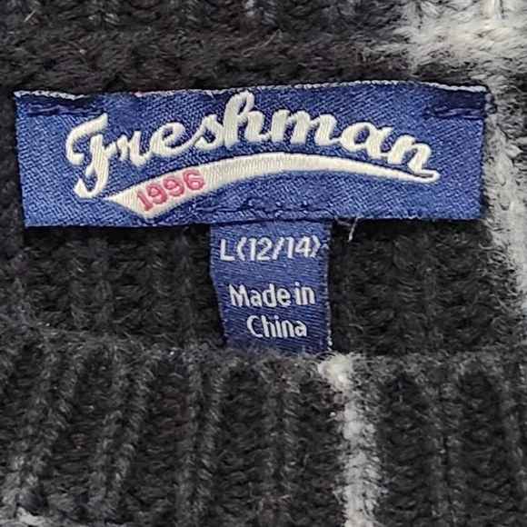 Freshman 1996 Girls L (12/14) Black Tie Dye 100% Cotton Chunky Sweater Pullover - Picture 3 of 5